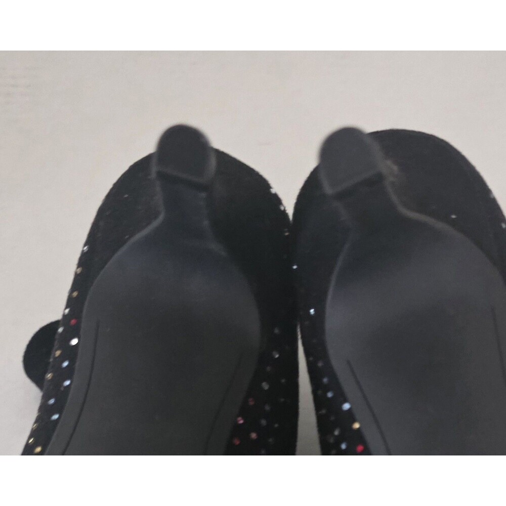 INC International Concepts 7.5 Bray Sock Black Heel Booties W Red Rhinestones - Picture 14 of 14